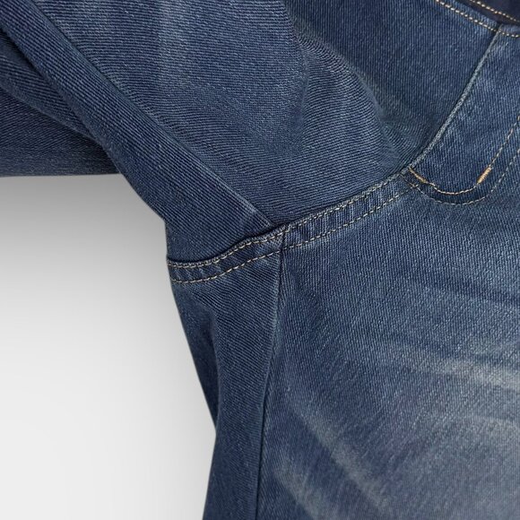 Paisley Sky Maternity Denim Shorts XL Full Panel Blue Stretch Bermuda High Rise - Picture 3 of 7